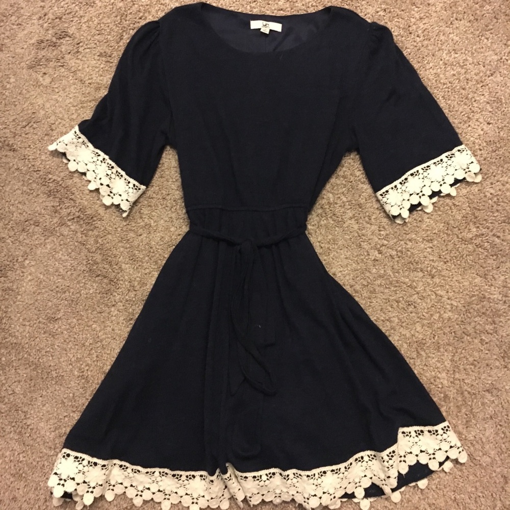 Beautiful Dark Blue Lace Dress